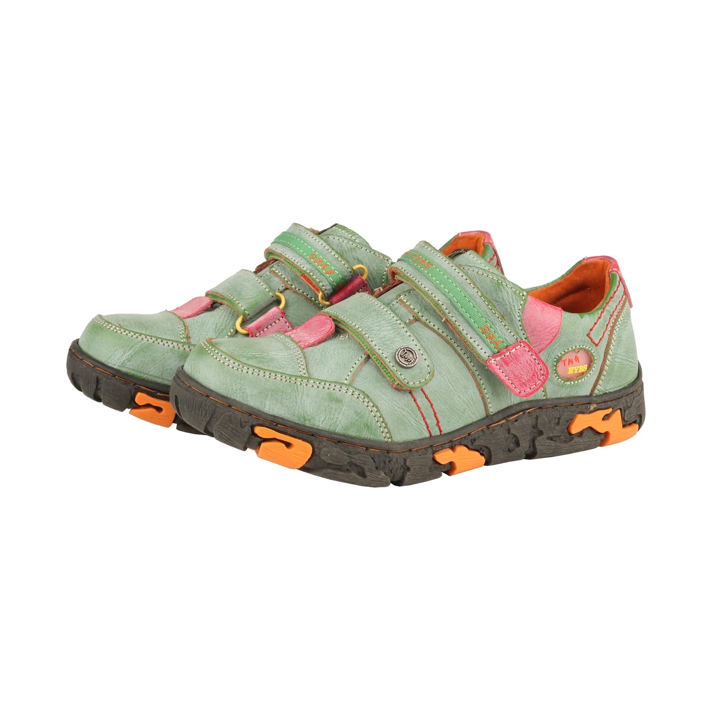 TMA Eyes Lace Free Leather Casual Flats For Women Outdoors