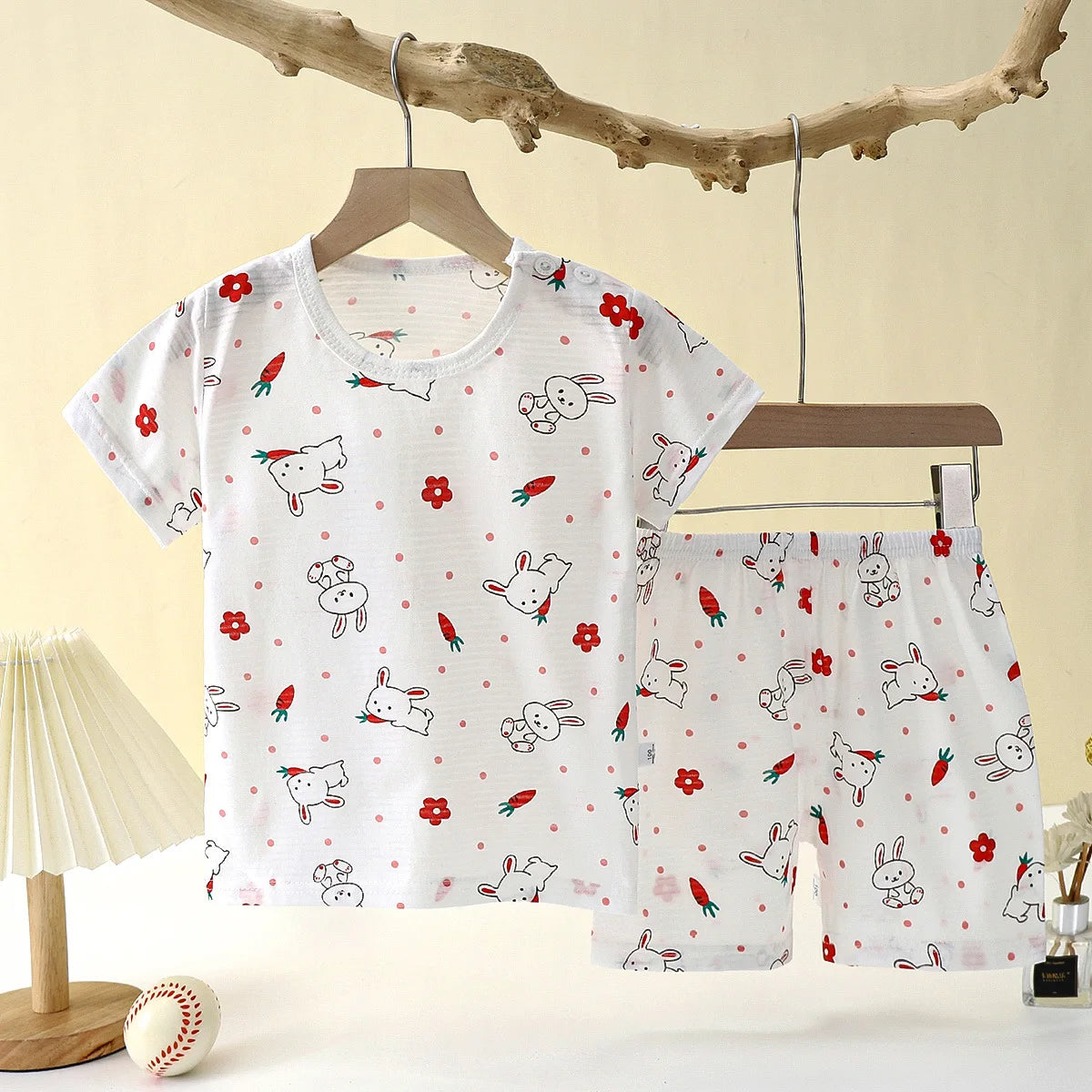 Wistful Smile Kids Summer Pajamas Two Piece Cotton Set