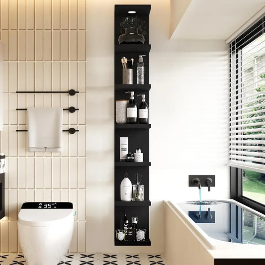 7 Tier Wall Shelf Unit Display Floating Shelf With LED
