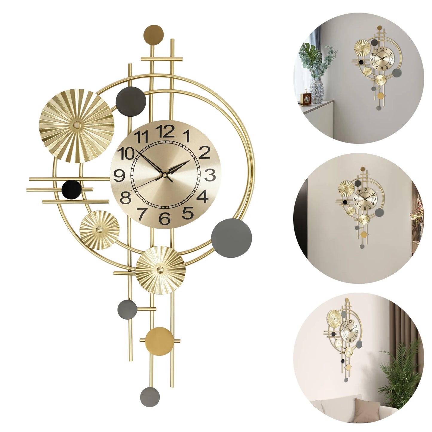 Complete Home And Apparel Modern Wall Clock Iron Decor