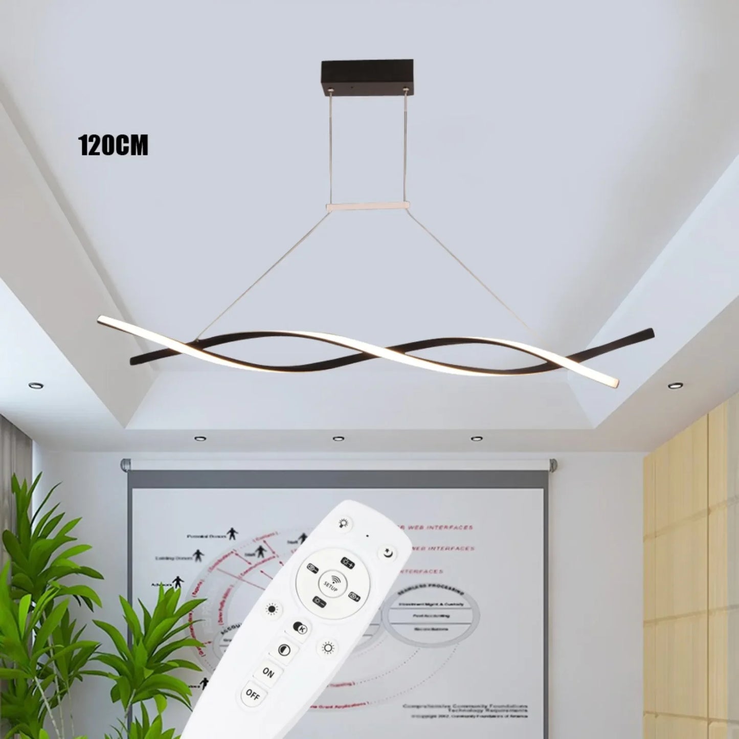 Bymaocar Remote Control Dimmable LED Pendant Light Fixture