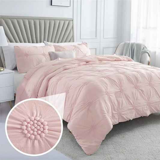 Craft Of Weaving Rose Blush Comforter Set 3 Piece Bedding