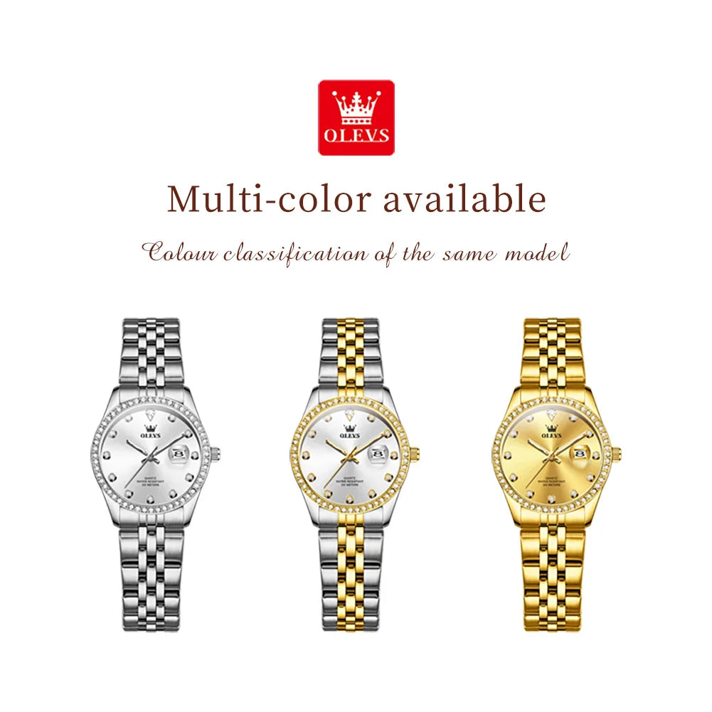 OLEVS Elegant Women Wristwatch Quartz Diamond Dial Style