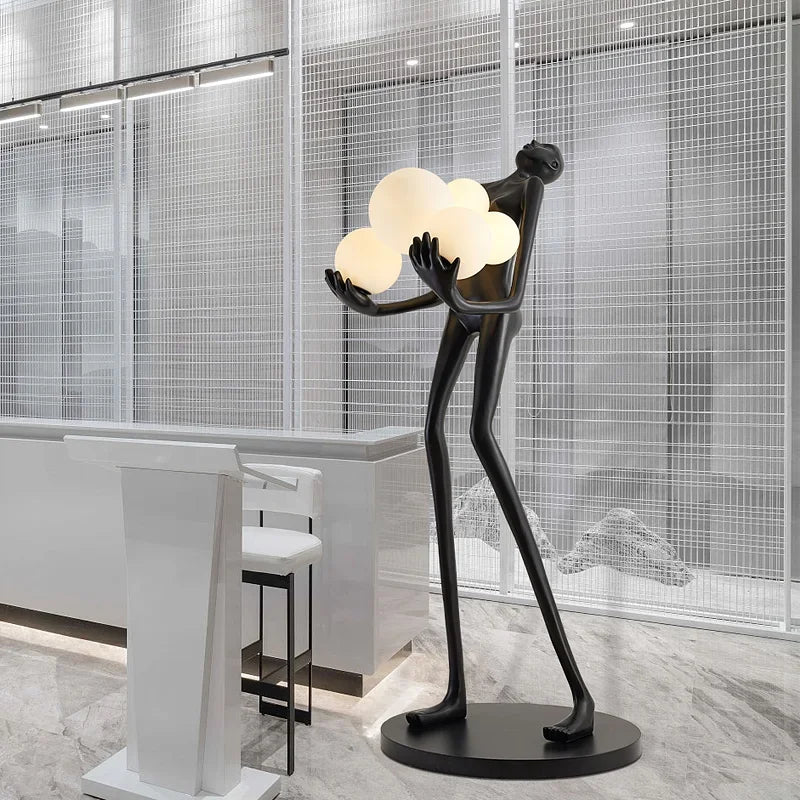 Nordic Humanoid Floor Lamp Sculpture Design Exhibition Hall