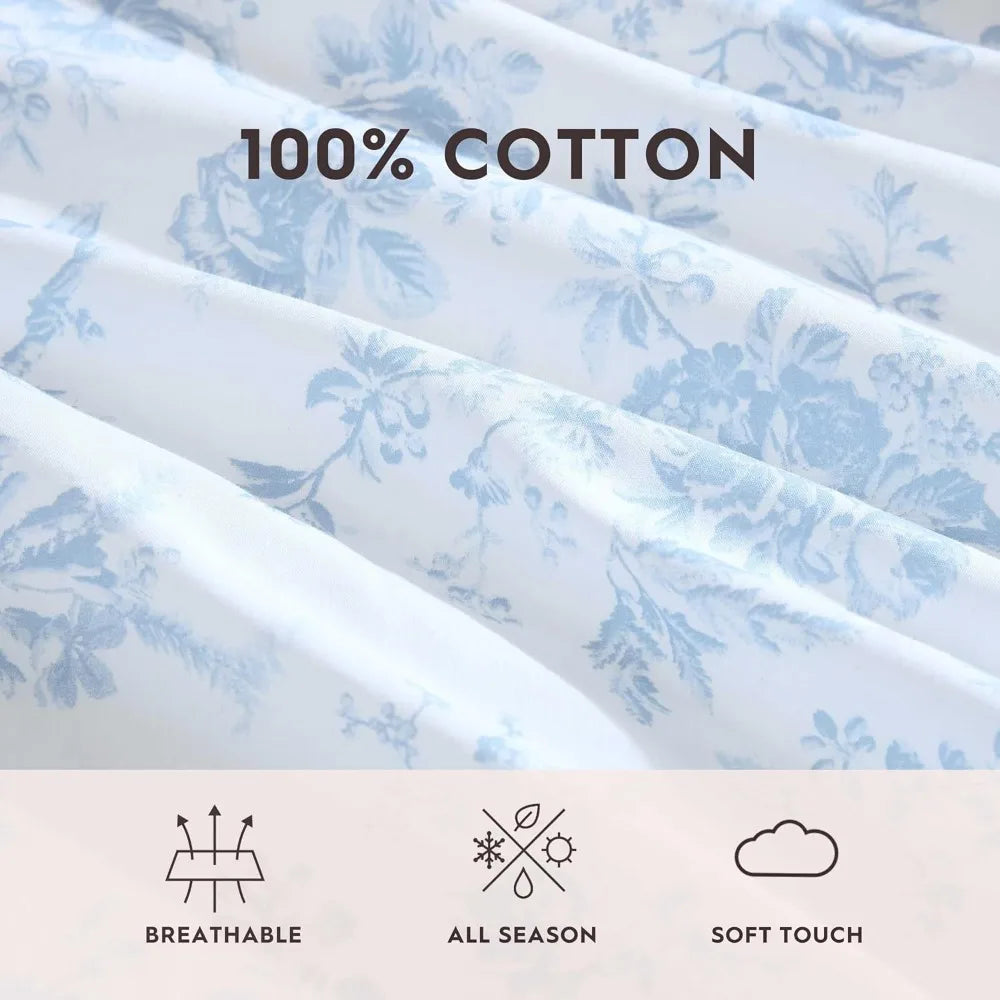 Laura Ashley Cotton Percale Bedding Set With Pillowcase