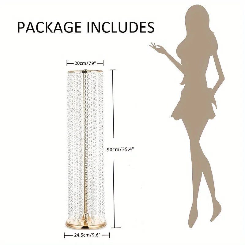 Complete Home And Apparel Crystal Metal Centerpiece Vase