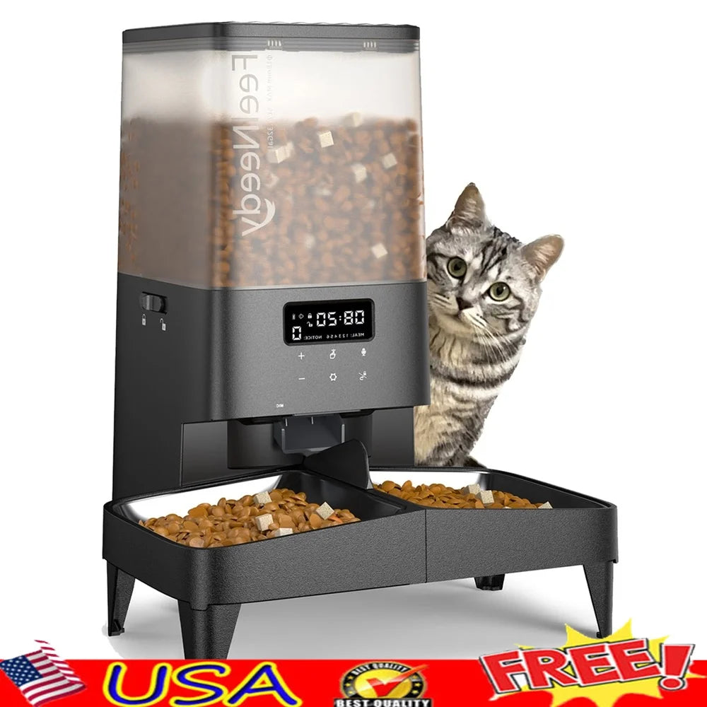 XMSJH Automatic Cat Feeder Timed Food Dispenser Stainless