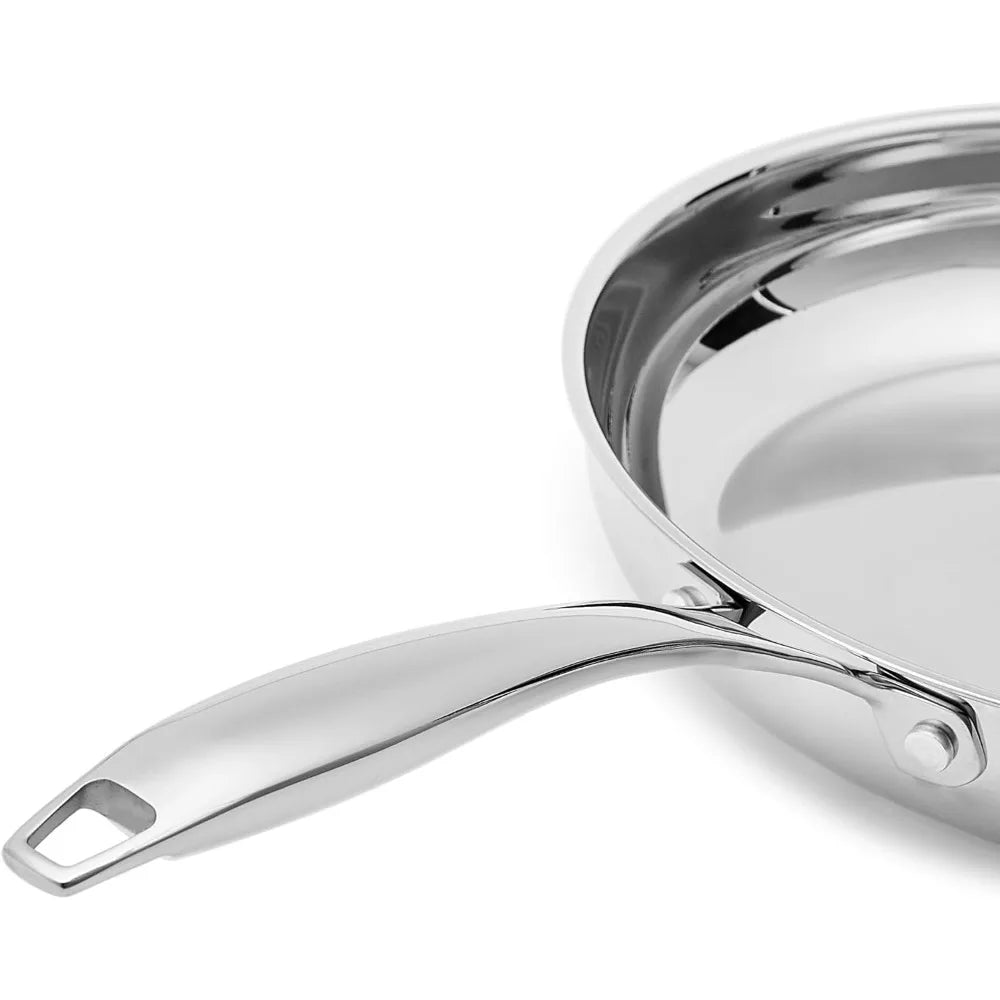 Amazon Basics Oven Safe Stainless Steel Frying Pan Set