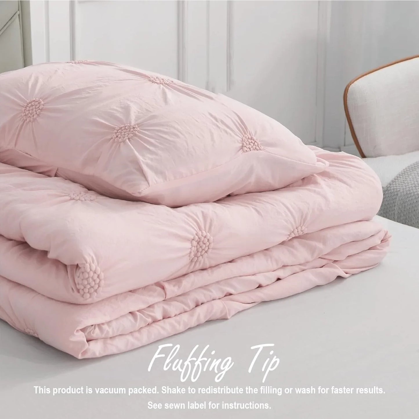 Craft Of Weaving Rose Blush Comforter Set 3 Piece Bedding