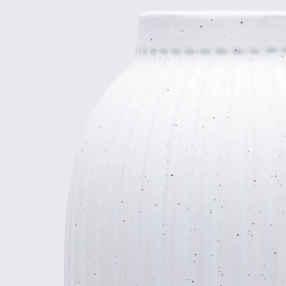 XMSJ Indoor Ribbed Ceramic Vase Speckled Accent Decor