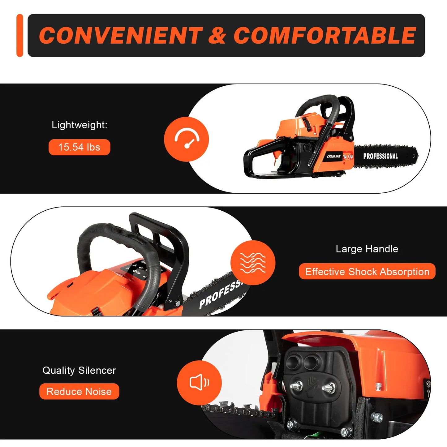 BymaocarDIY Gas Powered Top Handle Chainsaw For Woodcutting