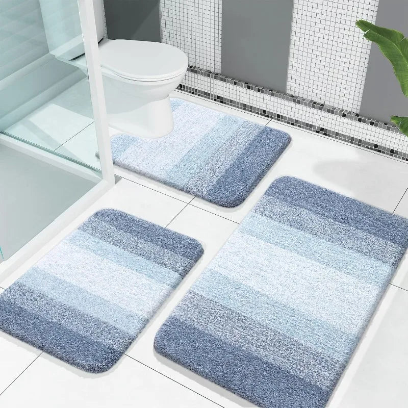 Hign-concerned Bathroom Rugs Sets 3 Piece Microfiber Mats
