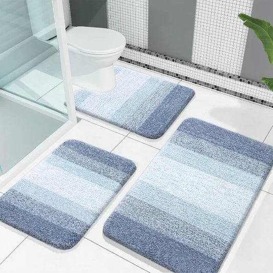 Hign-concerned Bathroom Rugs Sets 3 Piece Microfiber Mats