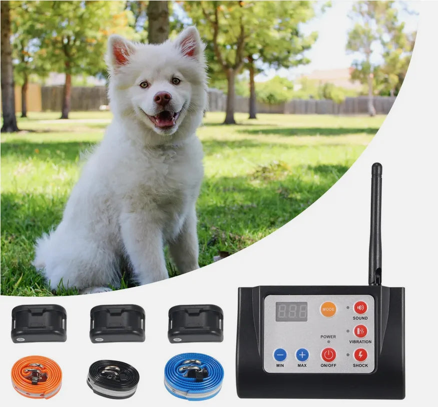 Wireless Dog Fence System For Three Dogs Adjustable Range