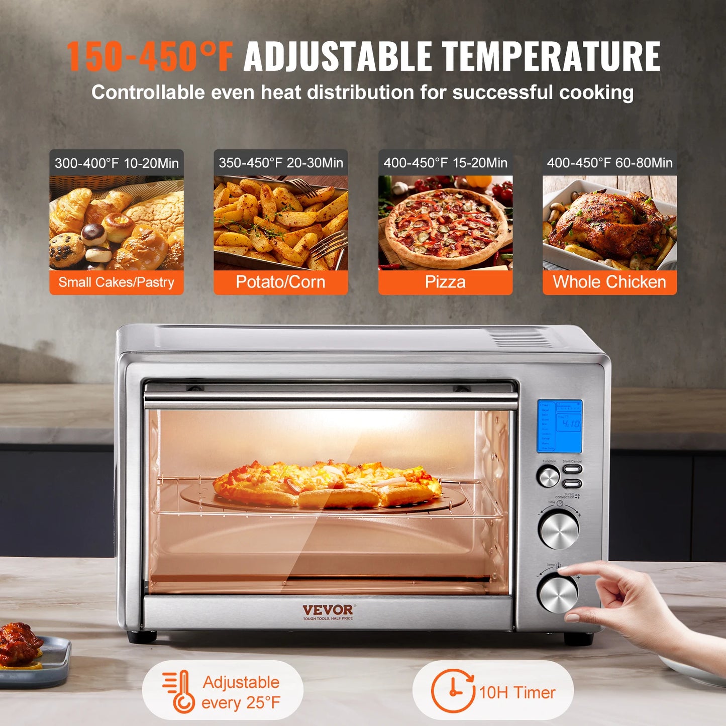 SucceBuy 10 In 1 Multifunctional Convection Oven 1800W
