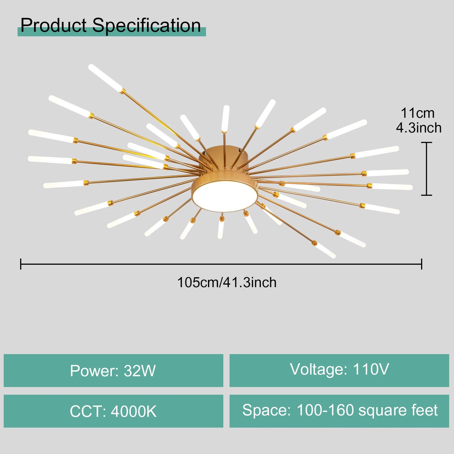 LED Ceiling Light For Living Room And Bedroom AC 90 260V