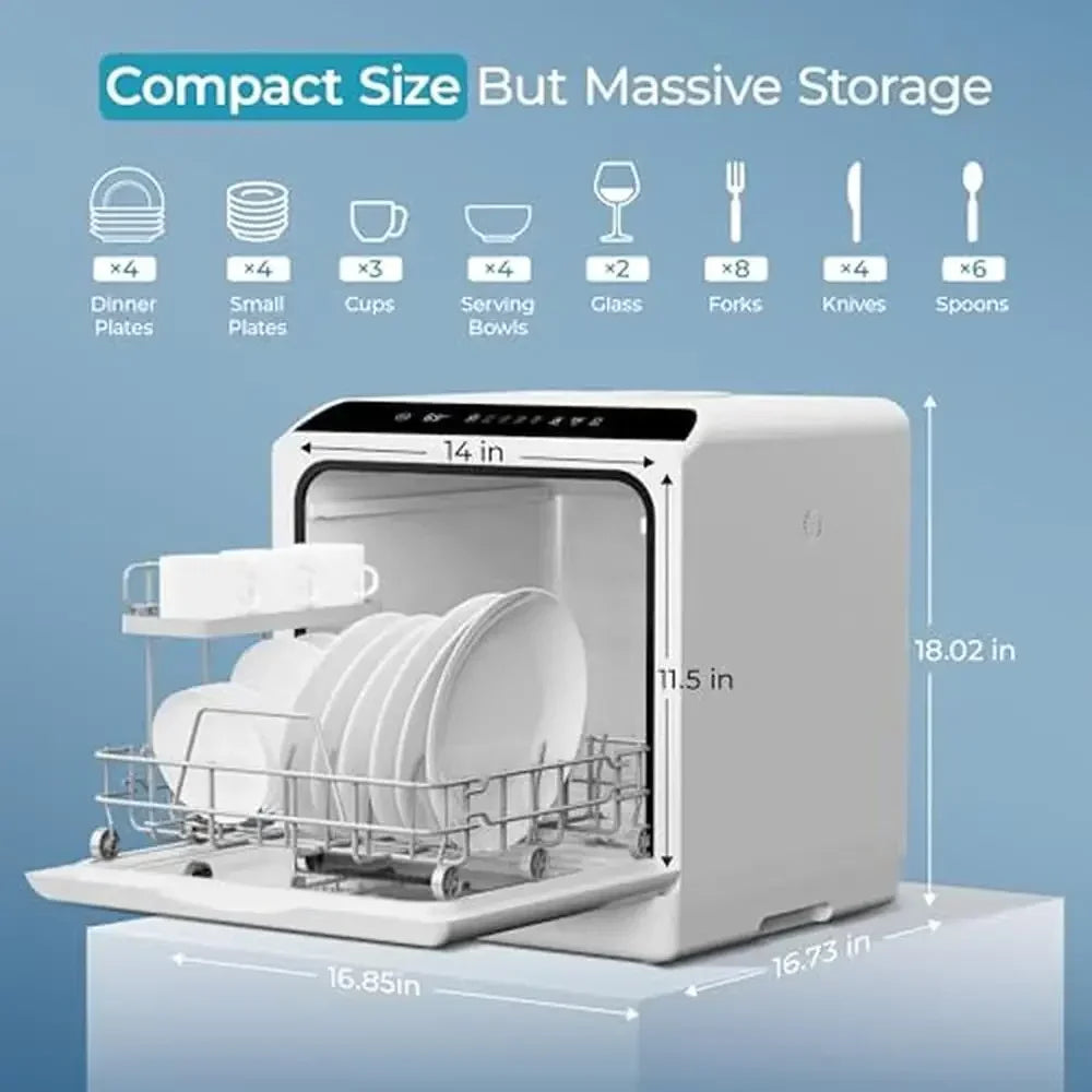 Complete Home And Apparel Countertop Dishwasher 6 Modes LED