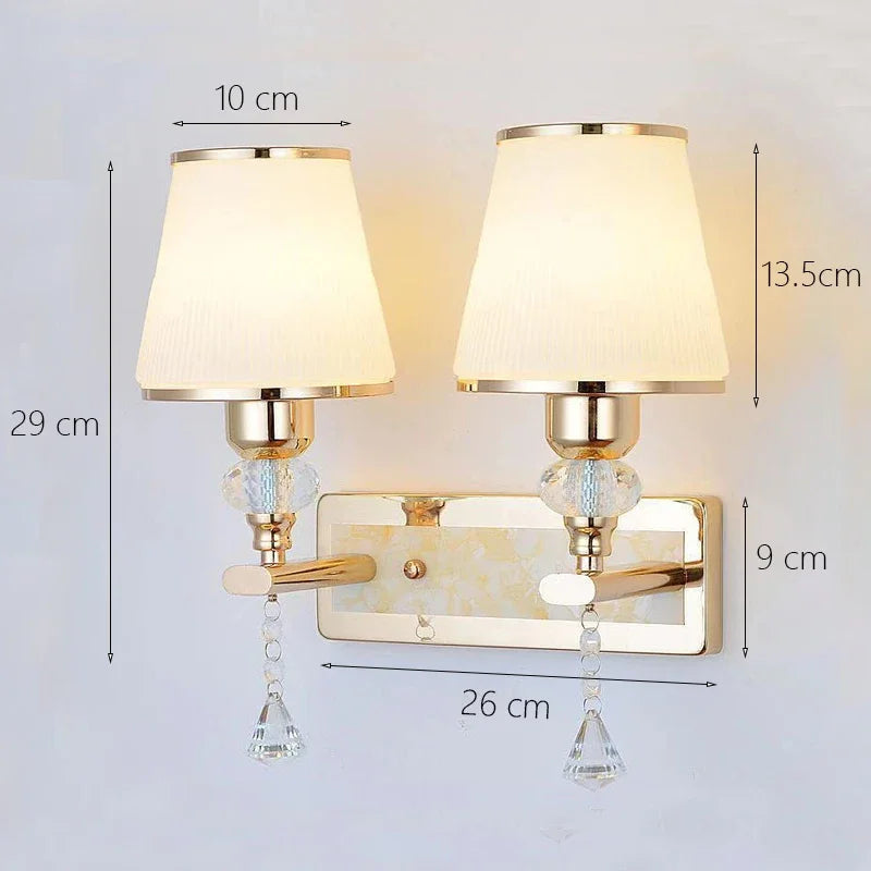 Modern Minimalist Crystal Bedside Wall Sconce Lamp E14 12W