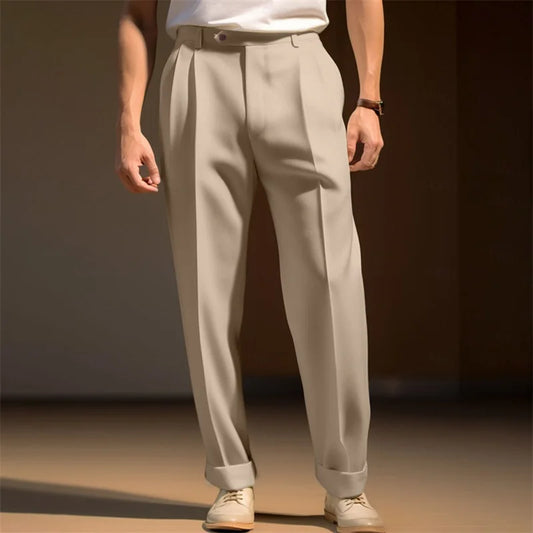Hirigin Mens Fit Dress Pants Flat Front Trousers Casual