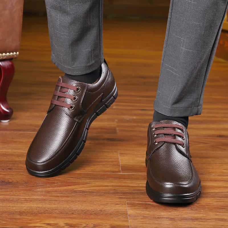 CColinican Men Genuine Leather Casual Shoes Lightweight