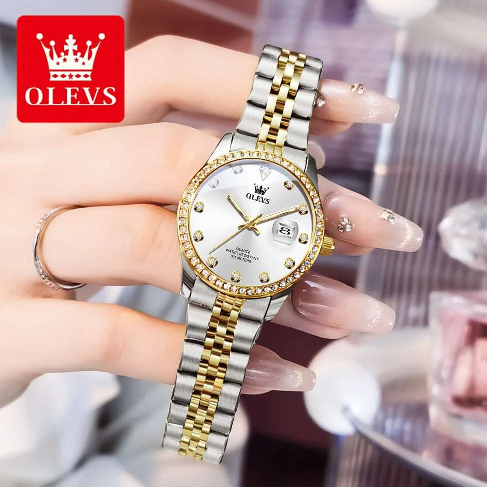 OLEVS Elegant Quartz Watch For Men Waterproof Luminous Dial