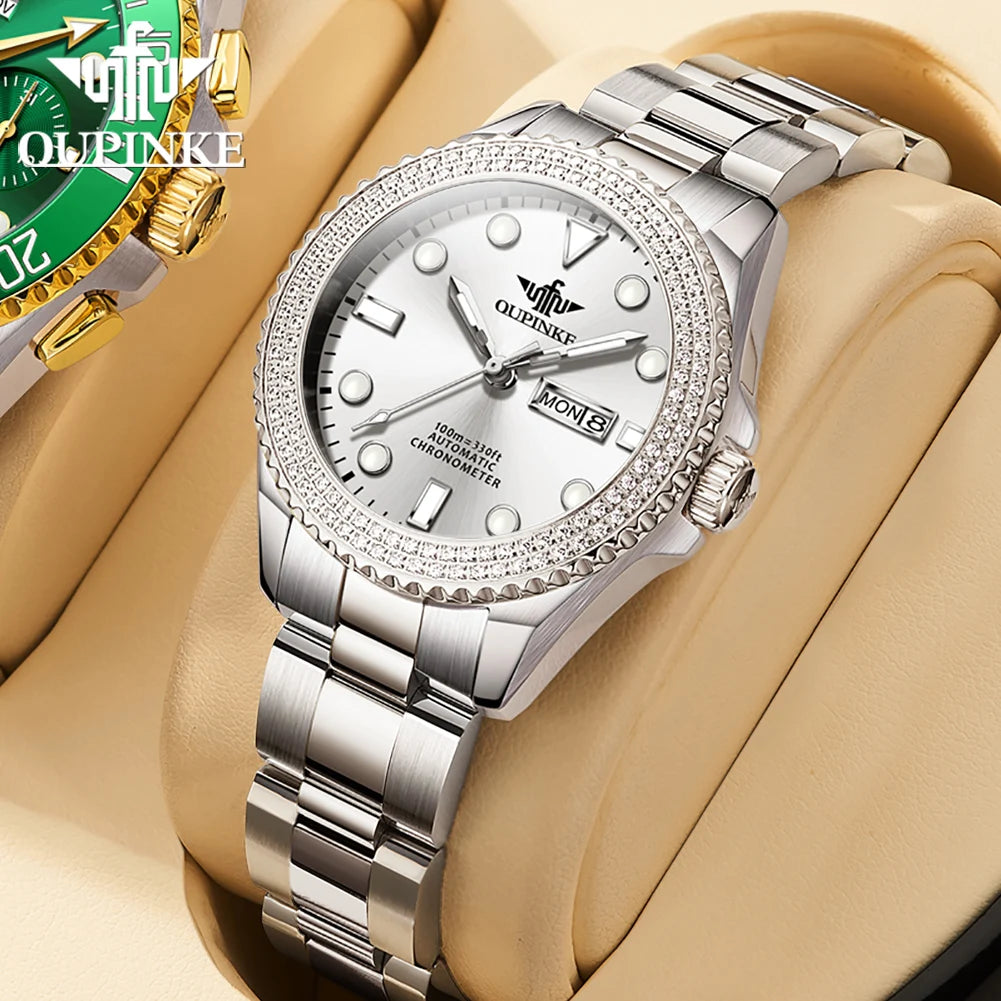 OUPINKE 3205 Full Diamond Mechanical Watch Automatic