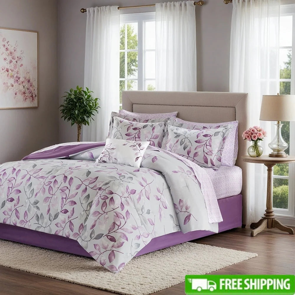DUTRIEUX Botanical Comforter Set 9 Floral Bed In A Bag