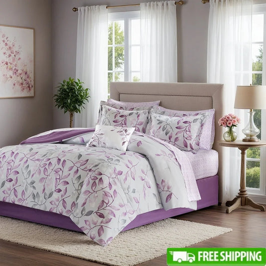 DUTRIEUX Botanical Comforter Set 9 Floral Bed In A Bag