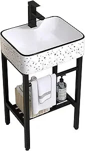Free Standing Ceramic Sink For Laundry Room Vessel Basin