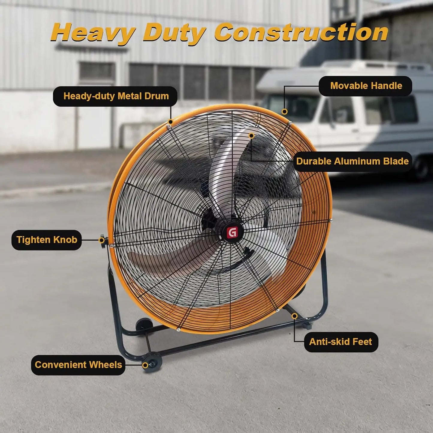 Acekool High Velocity Drum Fan 11756 CFM 3 Speed Pro
