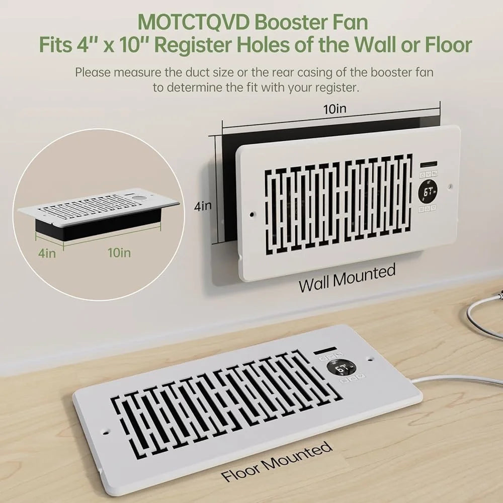 XMSJ 10 Speed Vent Booster Fan Smart Control Quiet Airflow