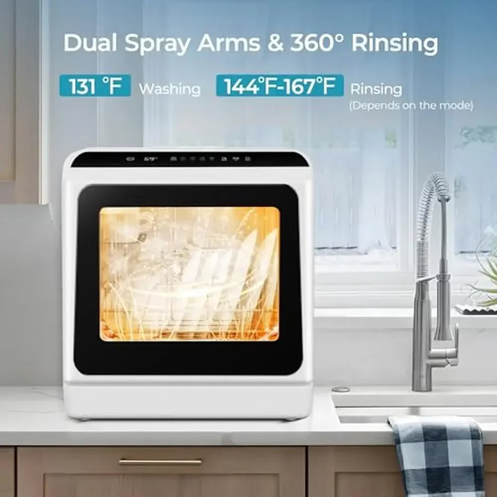 Complete Home And Apparel Countertop Dishwasher 6 Modes LED