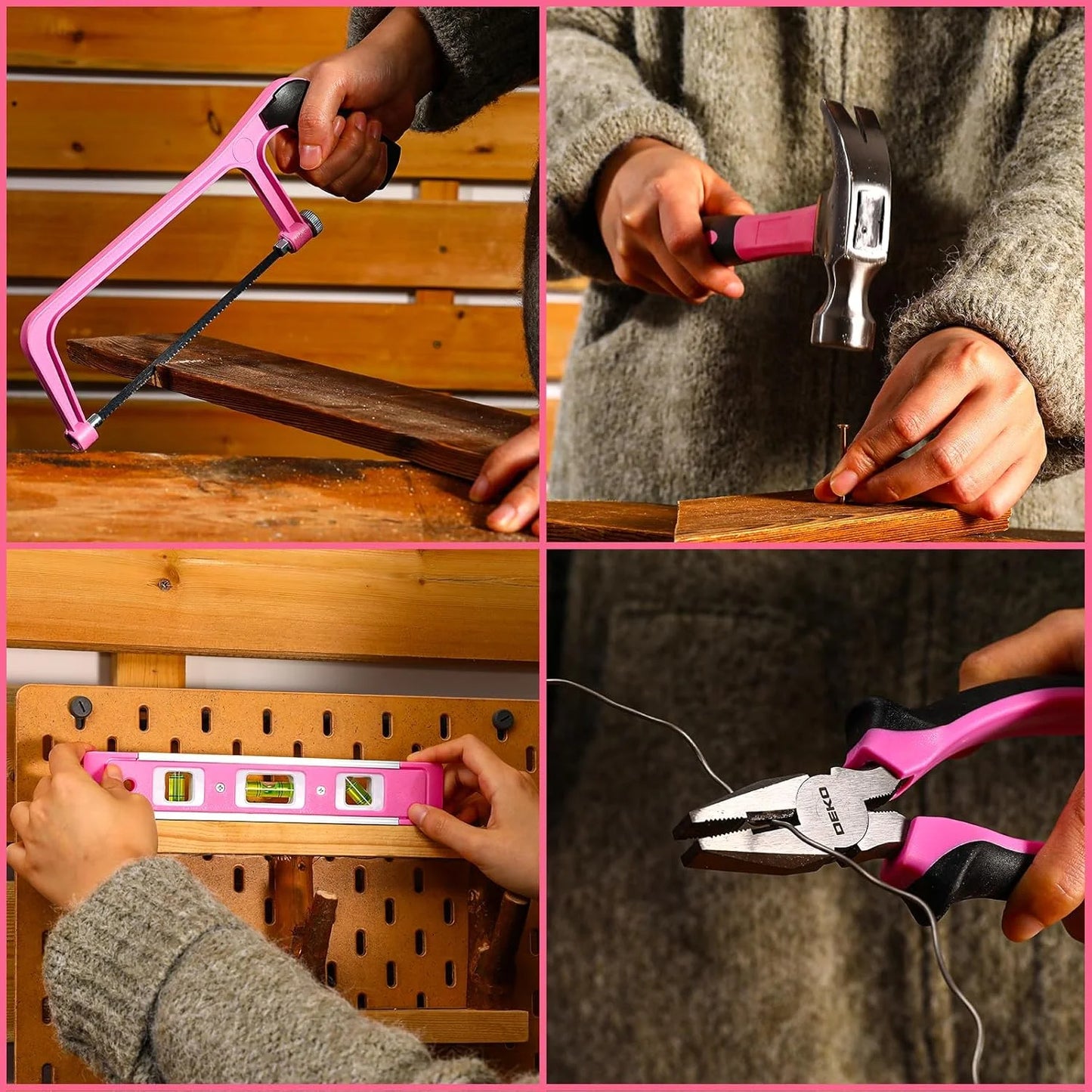 DEKODIY Home Mechanic Toolbox With 12V Cordless Drill Set