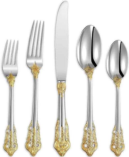 Elegant Stainless Steel Flatware Set Polished Finish