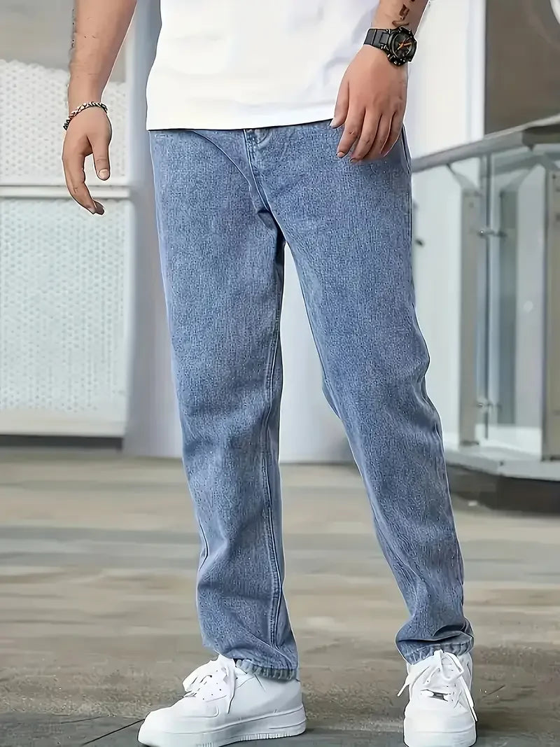 Guangdong Mens Casual Jeans Loose Fit Denim Style Everyday