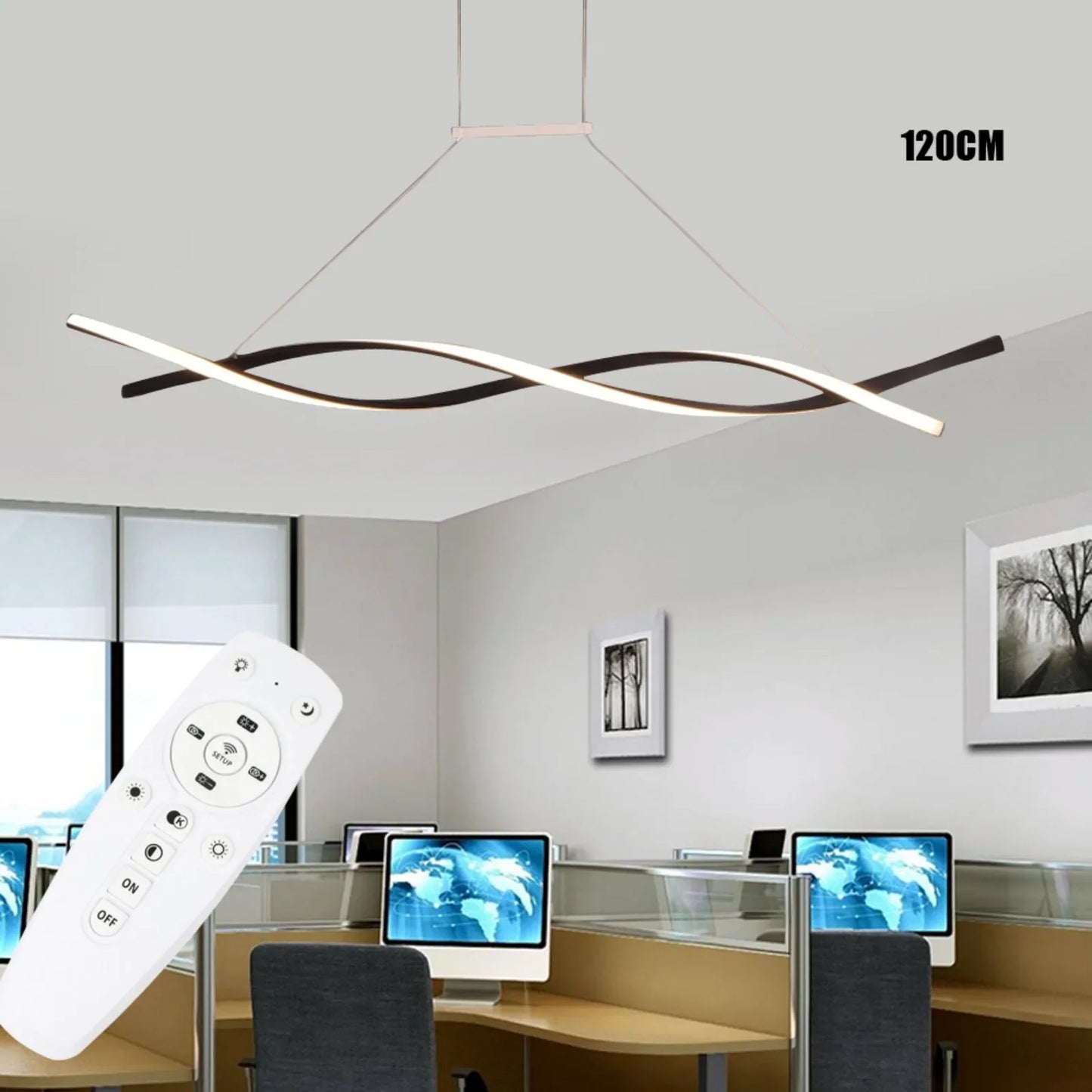Bymaocar Remote Control Dimmable LED Pendant Light Fixture