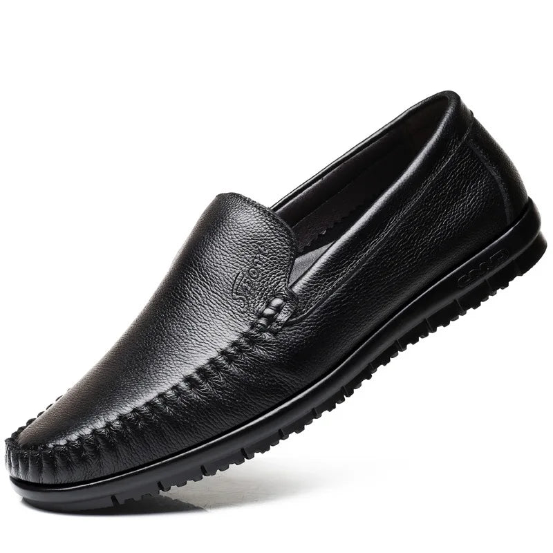 BPOXE Mens Designer Leather Driving Shoes All Season