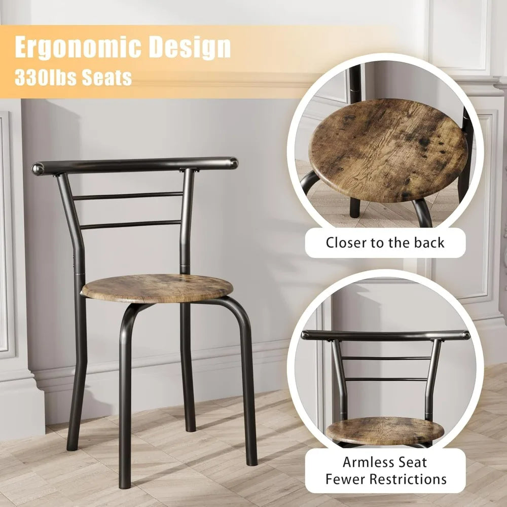 Hign-concerned Wooden Round Table And Chair Set Space Saver