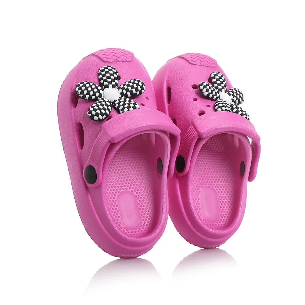 New Summer Children Beach Slippers Soft Anti-Slip Comfort Hole Flower Sandal for Boy Girl Cute  Light Breathable Garden Shoes