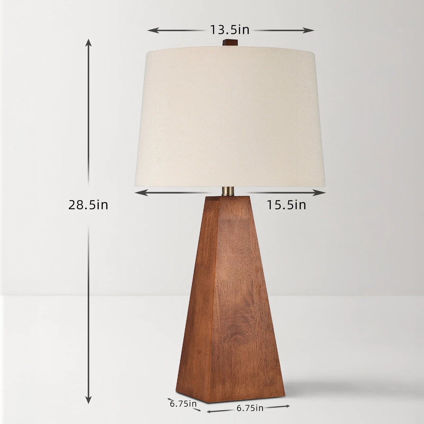 Stanbow Walnut Wood Table Lamp With Linen Shade Mid Century