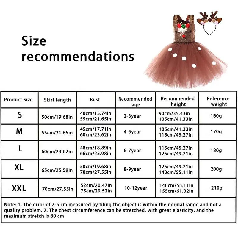 Darling Reindeer Christmas Costume For Girls Dress Gift