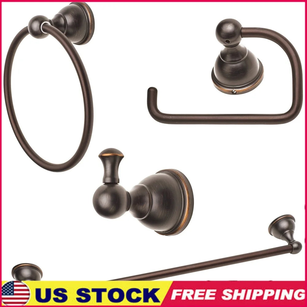 Complete Home And Apparel 4 Piece Robe Hook Towel Bar