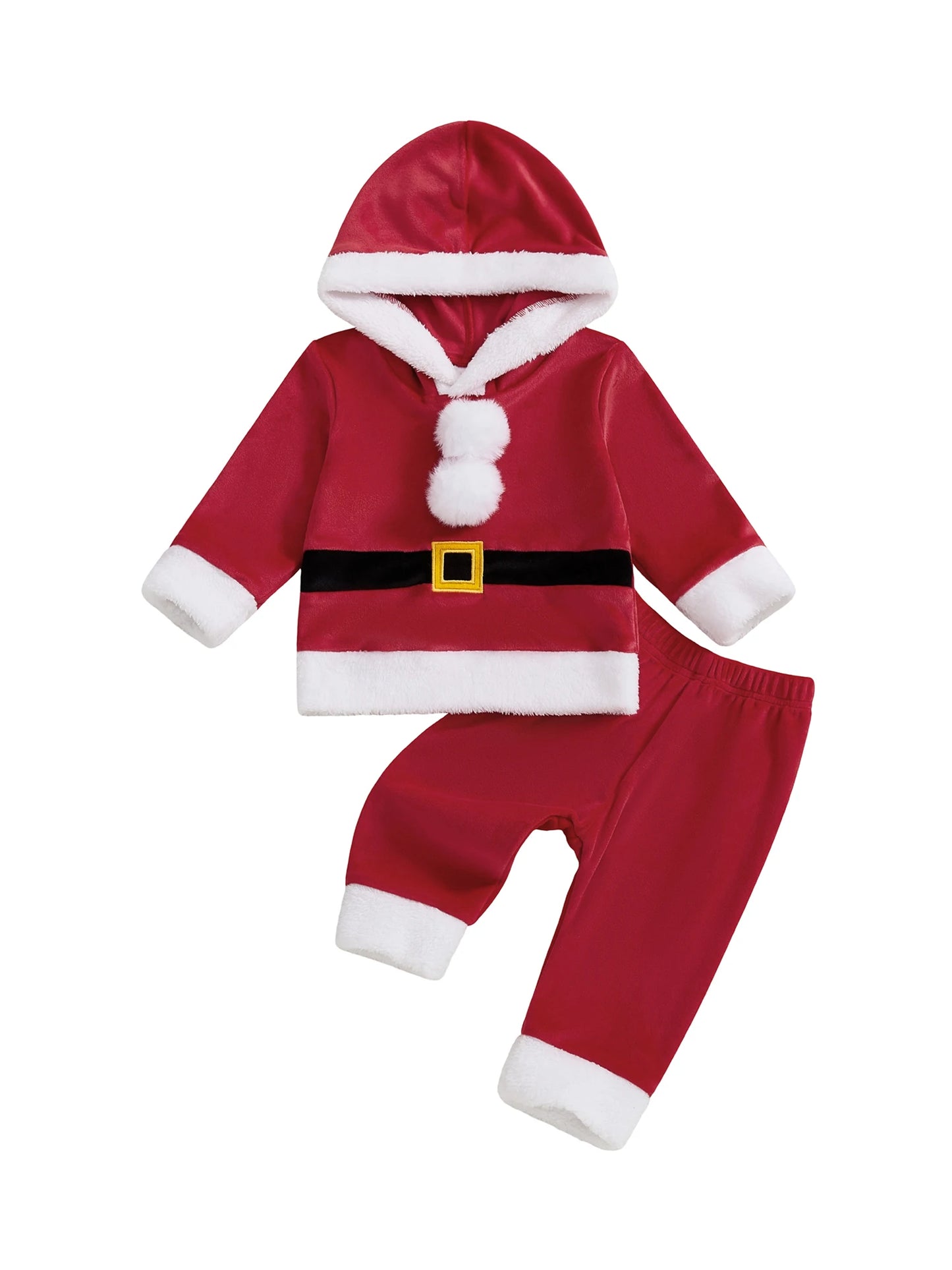 Guangdong Santa Claus Kids Costume Hoodie Set With Pants