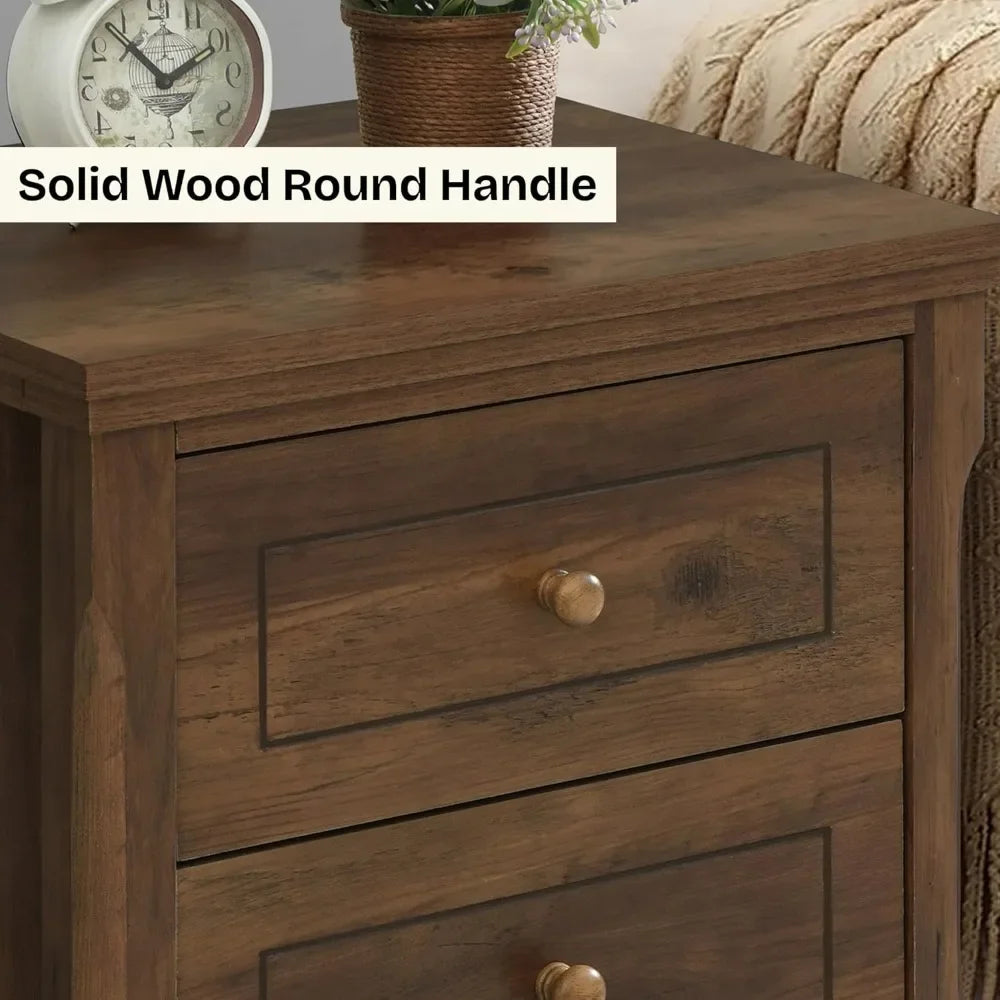Guangbai Porter Nightstand Set of 2 Modern End Tables