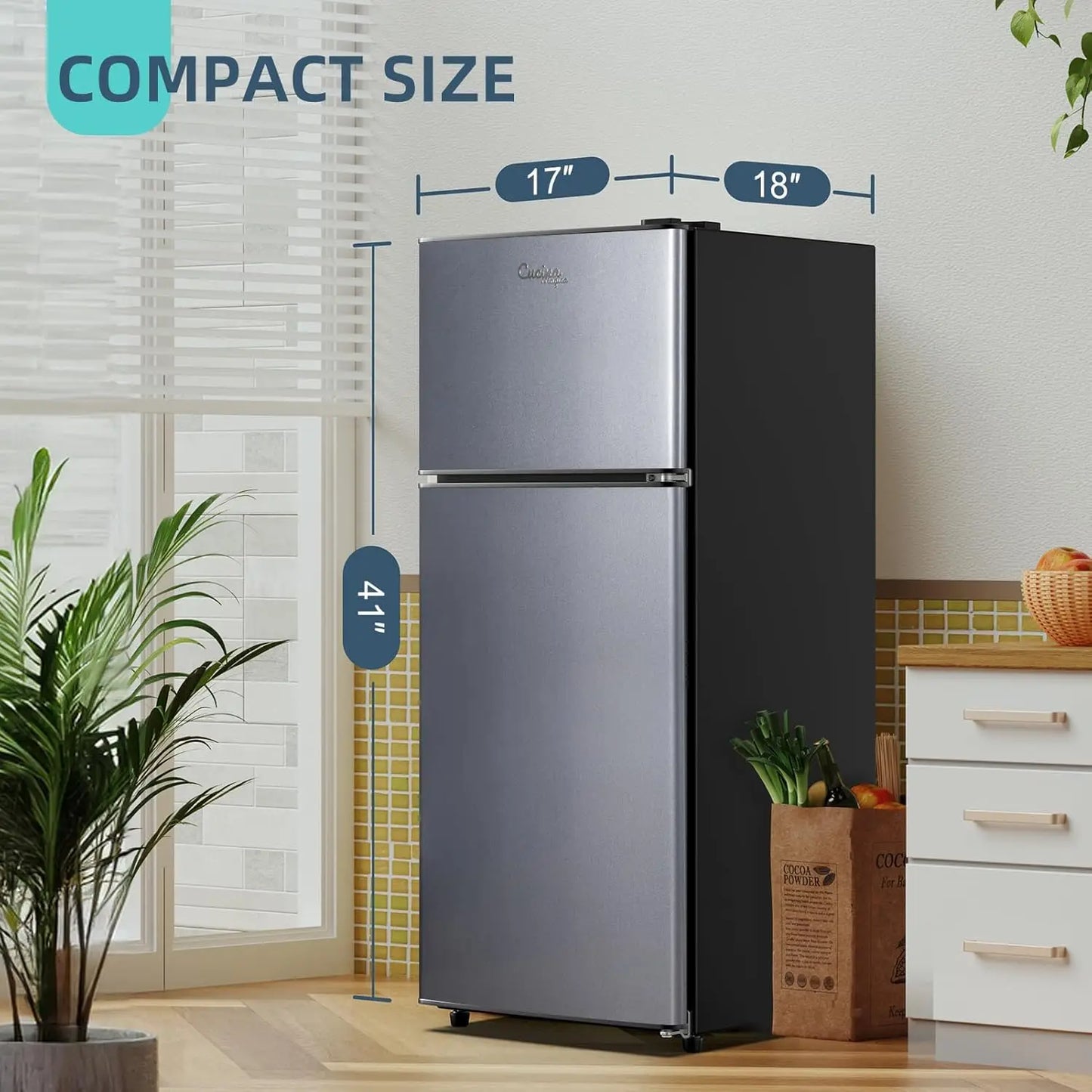 Krib Bling Mini Refrigerator With Freezer Double Door Dorm