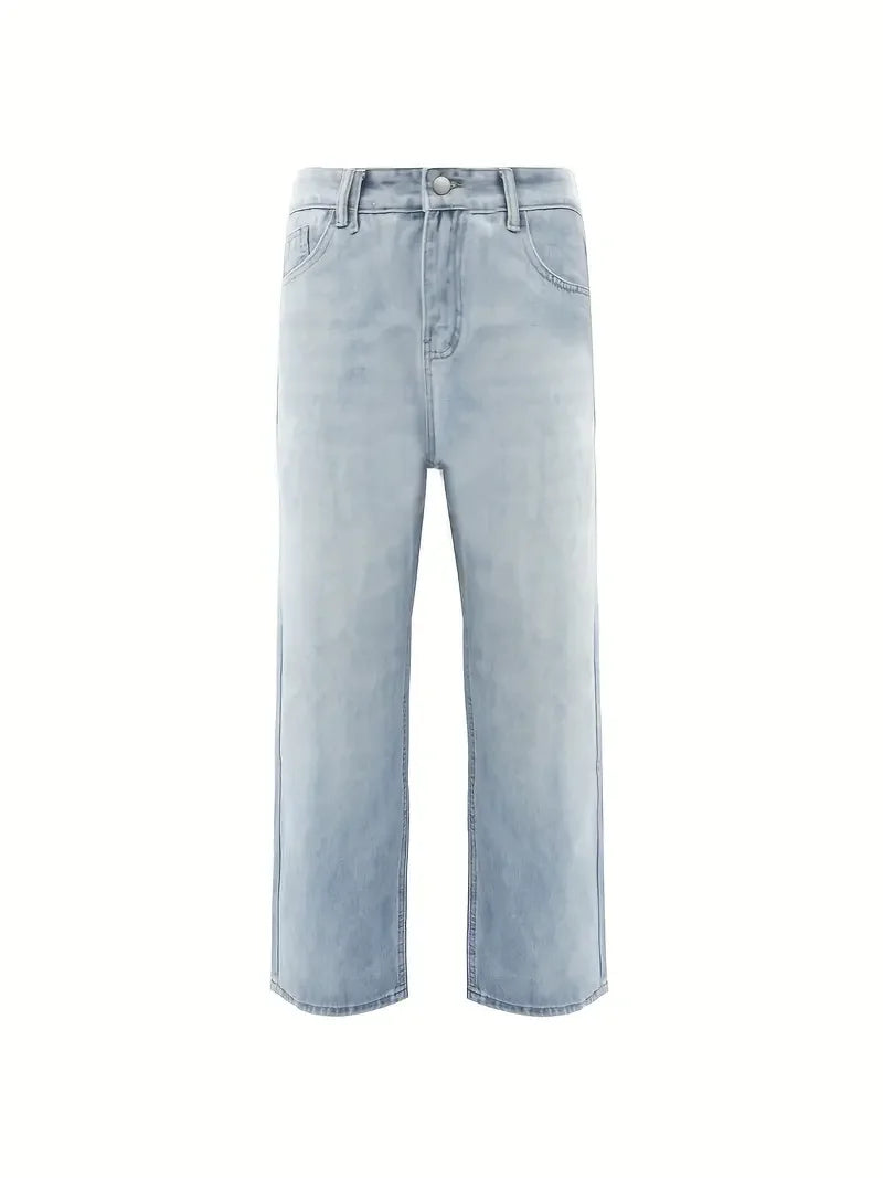 Mens Vintage Jeans Casual Loose Straight Fit Denim