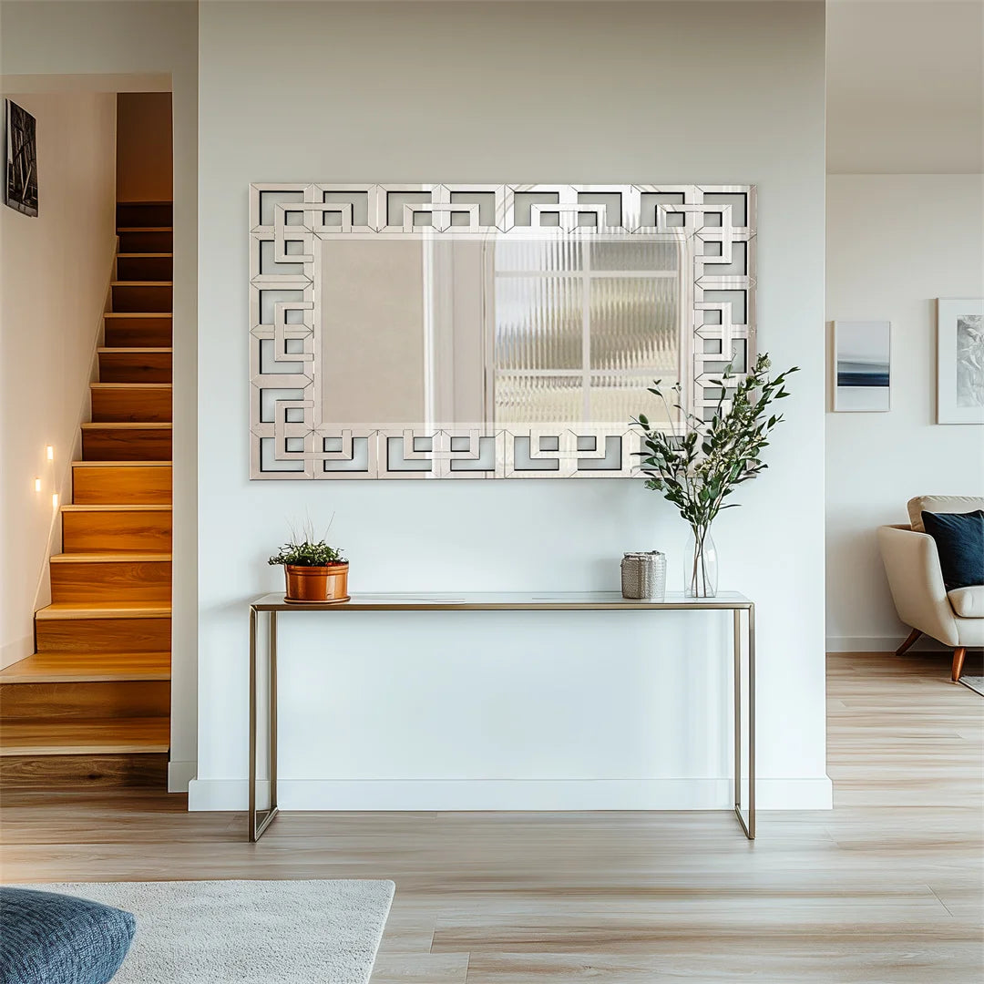 LUVODI Modern Wall Mirror Beveled Glass Rectangle Decor