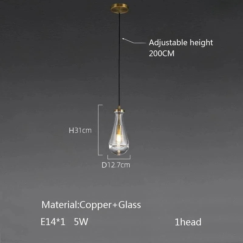 Modern E14 Crystal Vintage Water Droplet Pendant Chandelier