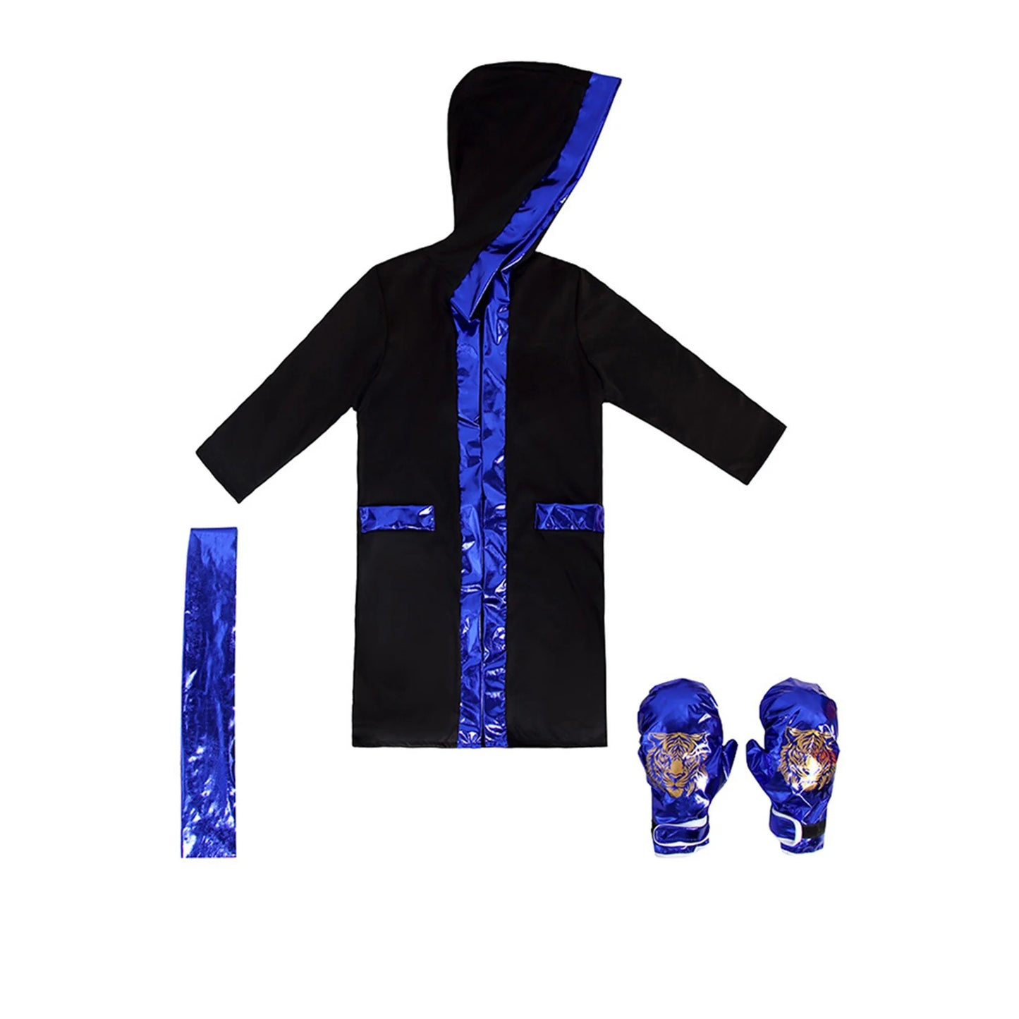 Characters Ninja Costume Hooded Robe Belt Gloves Set Mask