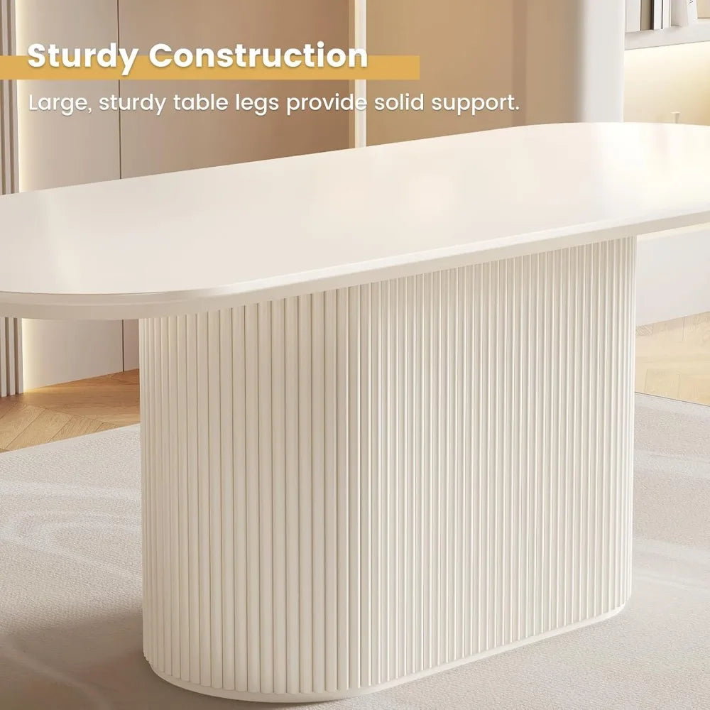 Ticify Modern Dining Table With Pedestal Base And Top